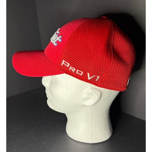 Titleist FJ Footjoy Pro V1 New Era Hat Cap Fitted S/M Red Golf Mens Sports Fit - Picture 2 of 5
